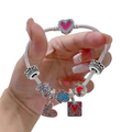 Pulseira Miçangas Maravilhosas Feminina Amor Rosa