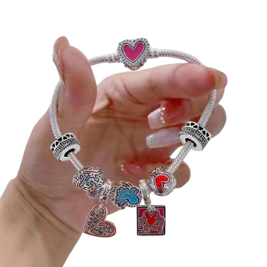 Pulseira Miçangas Maravilhosas Feminina Amor Rosa