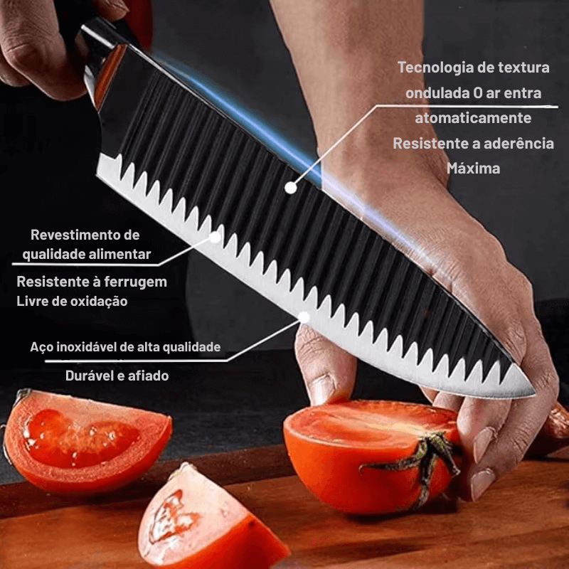 Conjunto de 6 peças de facas de onda preta BladeMaster